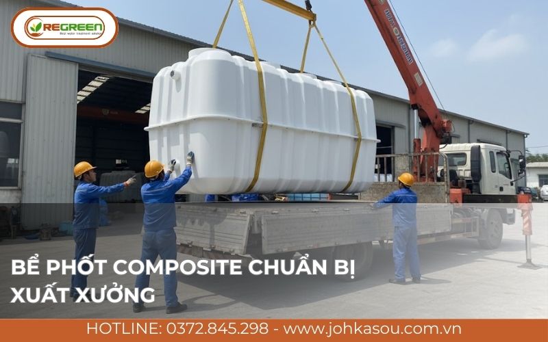 Bể phốt composite chuẩn bị xuất xưởng