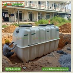 Thi công chôn lấp bể tự hoại composite 3m3